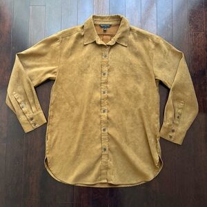 Banana Republic Factory Tan Button up Size S Long Sleeve Suede Shirt Jacket
